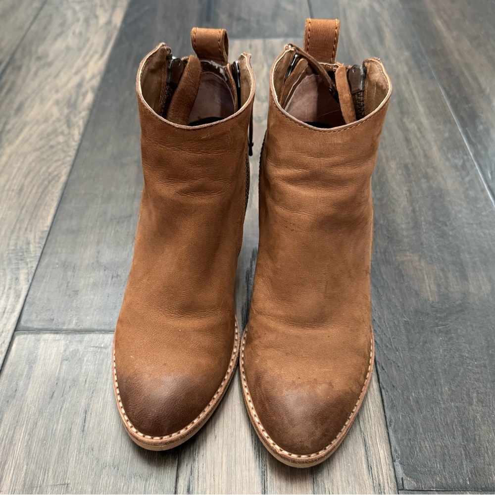 Dolce Vita Cognac Brown Leather Ankle Booties